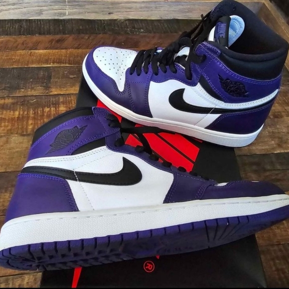 Nike AIR Jordan 1 Retro High - Purp/Whi/Blk - Picture 5 of 8